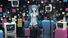 Anime TV microphones hatsune miku vocaloid