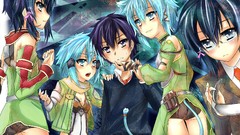Anime twins ecchi kirigaya kazuto sword art online asada shino