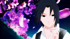 Anime uchiha sasuke cherry blossoms naruto shippuden anime boys