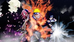 Anime uchiha sasuke flower petals uzumaki naruto haruno sakura 