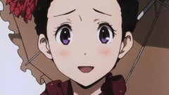 Anime Umbrellas anime girls black hair purple eyes hyouka 