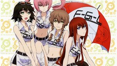 Anime Umbrellas gears Calendar sunglasses pink hair long hair 