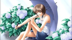 Anime Umbrellas white background