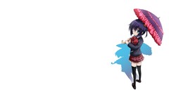 Anime Umbrellas white background skirts anime girls school 