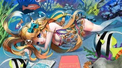 Anime underwater anime girls cleavage