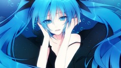 Anime underwater blue hair anime girls blue eyes hatsune miku 