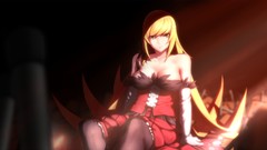 Anime vampire blondes anime girls bakemonogatari yellow eyes 