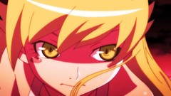 Anime Vampires blondes anime girls bakemonogatari yellow eyes 