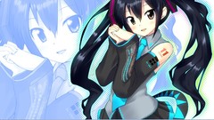 Anime vocaloid black hair nakano azusa cosplay twintails