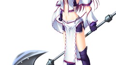 Anime Warriors axe cleavage Simple Background