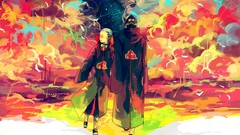 Anime watercolor multicolor akatsuki naruto shippuden artwork 