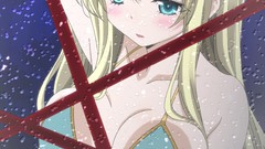 Anime wet blondes blush long hair blue eyes boku wa tomodachi 