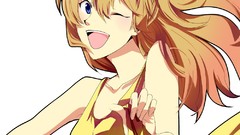 Anime white background anime girls asuka langley soryu wink 