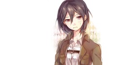 Anime white background anime girls mikasa ackerman shingeki no 