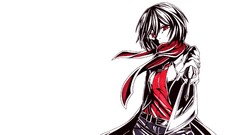 Anime white background anime girls mikasa ackerman shingeki no 