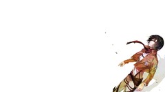 Anime white background anime girls mikasa ackerman shingeki no 