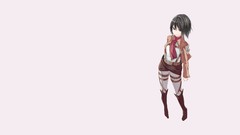Anime white background anime girls mikasa ackerman shingeki no 