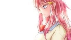 Anime white background anime girls redheads upscaled