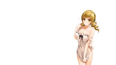 Anime white background blondes anime girls mahou shoujo madoka 