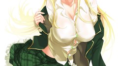 Anime white background blondes skirts blush anime girls boku wa 