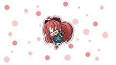 Anime white background Chibi Shorts bows shirts blush long hair 