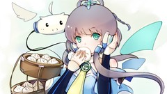 Anime white background eating anime girls green eyes vocaloid 