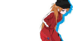 Anime white background hats long hair anime girls asuka langley 