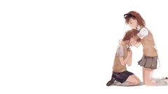 Anime white background hugs misaka mikoto toaru majutsu no 
