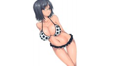 Anime white background lingerie brunettes panties boobs Simple 