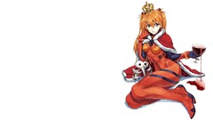 Anime white background long hair blue eyes asuka langley soryu 