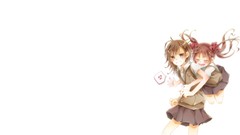 Anime white background misaka mikoto shirai kuroko toaru 