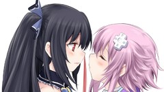 Anime white background Neptune anime girls closed eyes black 