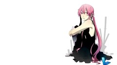 Anime white background pink hair pink eyes mirai nikki gasai 
