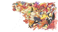 Anime white background Pokemon Simple Background Heatran