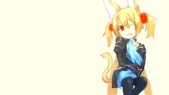 Anime white background red eyes blondes anime girls short hair 