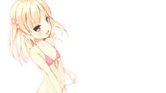 Anime white background red eyes blondes blush anime girls blue 