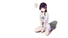 Anime white background red eyes long hair anime girls black 