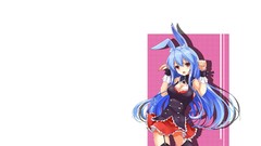 Anime white background red eyes stockings blue hair anime girls 