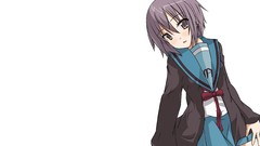 Anime white background school uniforms nagato yuki the 
