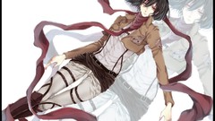 Anime white background shirts jackets belts pants scarfs anime 