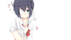 Anime white background short hair takanashi rikka chuunibyou 