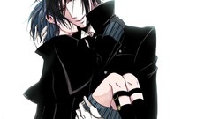 Anime white background Shorts red eyes blue hair brunettes 