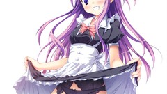 Anime white background stockings skirts smiling anime girls 