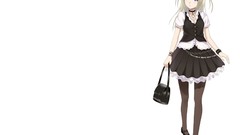 Anime white background white hair anime girls Simple Background