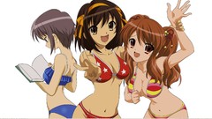 Anime white background widescreen anime girls brown eyes 