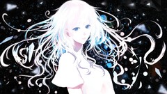 Anime white hair anime girls blue eyes