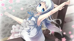 Anime white hair anime girls blue eyes honma meiko We Still 