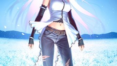 Anime white hair anime girls mahou tsukai no yoru Aozaki Aoko