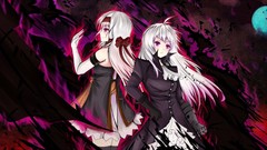 Anime white hair anime girls purple eyes