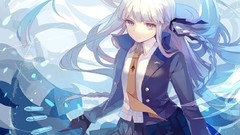 Anime white hair anime girls purple eyes danganronpa